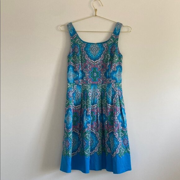 SOLD Talbots Paisley Fit + Flair Dress - Picture 2 of 12